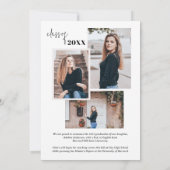 Moderne Afstuderen voor stijlvol script voor fotoc Aankondiging (Achterkant)