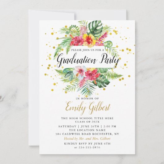 Moderne Afstuderen voor tropische houtvlies Foto Kaart (Voorkant)