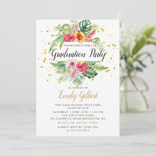 Moderne Afstuderen voor tropische houtvlies Foto Kaart (Staand voorkant)