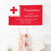 Moderne Afstuderen voor witte en rode kruis Spandoek (Insitu)