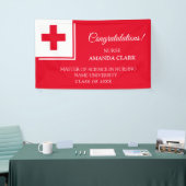 Moderne Afstuderen voor witte en rode kruis Spandoek (Beurs)