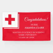 Moderne Afstuderen voor witte en rode kruis Spandoek (Horizontaal)