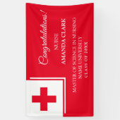 Moderne Afstuderen voor witte en rode kruis Spandoek (Verticaal)