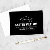 Moderne Afstuderen voor zwart-wit Bedankkaart