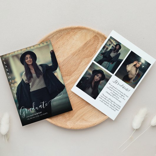 Moderne Afstuderen voor zwart-wit fotocollage Kaart