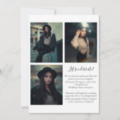 Moderne Afstuderen voor zwart-wit fotocollage Kaart (Achterkant)