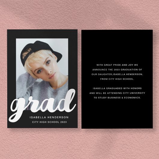 Moderne Afstuderen voor zwart-wit fotoscript Aankondiging