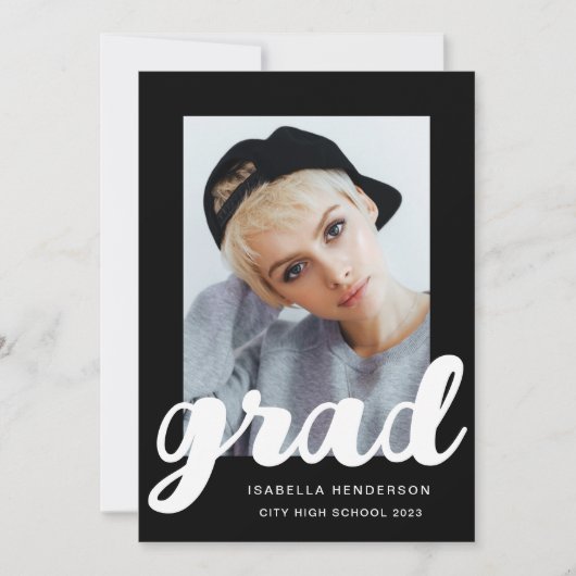 Moderne Afstuderen voor zwart-wit fotoscript Aankondiging (Voorkant)