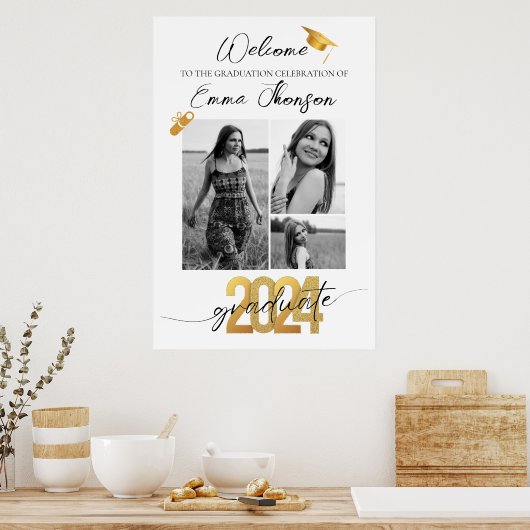 Moderne Afstuderen Welkomstbord foto's Poster (Keuken)