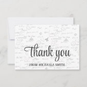 Moderne Afstuderen wiskundeformules in script Bedankkaart (Voorkant)