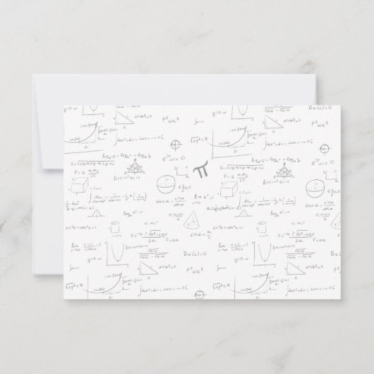 Moderne Afstuderen wiskundeformules in script Bedankkaart (Achterkant)