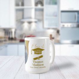 Moderne Afstuderen witgouden golf Koffiemok