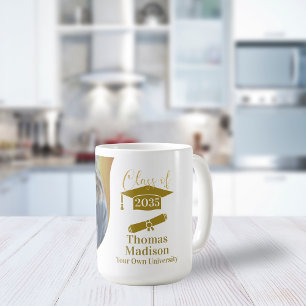 Moderne Afstuderen witgouden golf Koffiemok