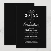 Moderne Afstuderen zwart-wit Kaart (Voorkant / Achterkant)