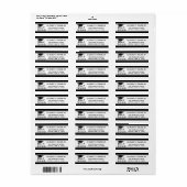 Moderne Afstuderen zwart-wit klasse jaar Etiket (Full Sheet)