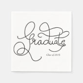 Moderne Afstuderen zwarte typografie Servetten (Voorkant)