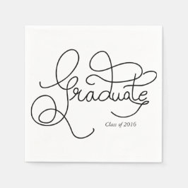 Moderne Afstuderen zwarte typografie Servetten