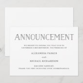 Moderne afzegging huwelijksaankondiging aankondiging (Voorkant / Achterkant)