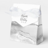 Moderne Agaat Geode Grijs Zilver Bedankdoosjes (Voorkant Zijde)