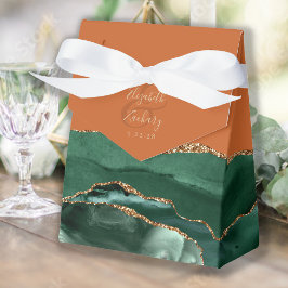Moderne Agaat Geode Smaragd Groene Gouden Roest Bedankdoosjes