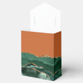 Moderne Agaat Geode Smaragd Groene Gouden Roest Bedankdoosjes (Geopend)