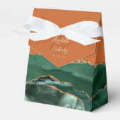 Moderne Agaat Geode Smaragd Groene Gouden Roest Bedankdoosjes (Voorkant Zijde)