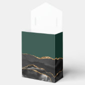 Moderne Agaat Geode Zwart Goud Smaragd Groen Bedankdoosjes (Geopend)