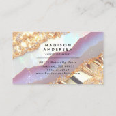 Moderne Agaat Glitter Gold Glam Visitekaartje (Achterkant)