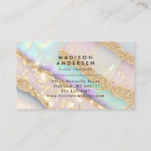 Moderne Agaat Gold Glitter Glam Visitekaartje (Achterkant)