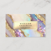 Moderne Agaat Gold Glitter Glam Visitekaartje (Voorkant)