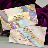 Moderne Agaat Gold Glitter Glam Visitekaartje