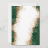 Moderne Agaat Groene & Gouden Luxe Bruiloft Kaart (Achterkant)