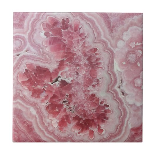 Moderne Agaat Marble Stone Pink Tegeltje (Voorkant)
