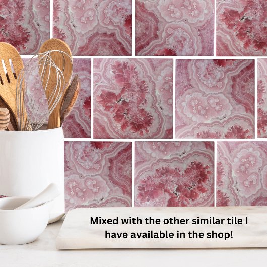 Moderne Agaat Marble Stone Pink Tegeltje