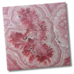 Moderne Agaat Marble Stone Pink Tegeltje<br><div class="desc">Een boeiende roze rhodochrosiet print die de delicate schoonheid van dit prachtige mineraal tot leven brengt. Met een close-upperspectief laat dit de ingewikkelde details en betoverende patronen van de rhodochrosietsteen zien. De zachte, roze tinten creëer zijn een rustgevende en betoverende visuele ervaring, die een gevoel van sereniteit en genade oproept....</div>