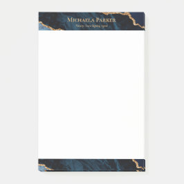 Moderne Agaat Navy Blauwe Gouden Geode Zakelijk Post-it® Notes