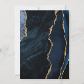 Moderne agaat navyblauwe gouden Save the Date kaar Kaart (Achterkant)