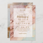 Moderne Agaat Neutral Wedding Kaart (Voorkant / Achterkant)