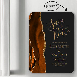 Moderne Agaat Verbrand Oranje Goud Donkere Save th Magneet
