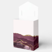 Moderne agaatgeode burgundy goudroze bedankdoosjes (Geopend)