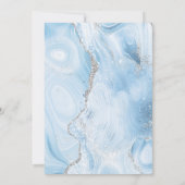 Moderne Agate Baby Blue Zilver Save the Date Kaart (Achterkant)