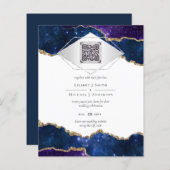 Moderne Agate Blue WEDDING SUITE QR Code (Voorkant / Achterkant)
