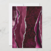 Moderne Agate Burgundy Zilver Save the Date Kaart (Achterkant)