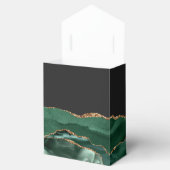 Moderne Agate Geode Smaragdgroen Goud Donker Bedankdoosjes (Geopend)