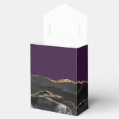 Moderne Agate Geode Zwart Goud Paarse Bedankdoosjes (Geopend)