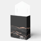 Moderne Agate Geode Zwarte Rozen Goud Bedankdoosjes (Geopend)