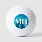 Moderne Agate Golfer Initiaal Monogram Golfballen (Voorkant)