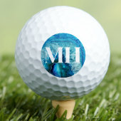 Moderne Agate Golfer Initiaal Monogram Golfballen