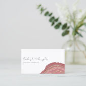 Moderne Agate Marmer Rust Red Gold Glitter Geode Visitekaartje (Staand voorkant)