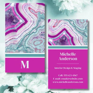 Moderne Agate Monogram Visitekaartje